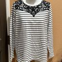 Lane Bryant  striped embroidered sweatshirt Photo 2