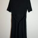 St. John  black wool blend wrap midi dress Photo 5