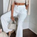 ZARA NWT  WOMEN NEW WIDE LEG PANTS WITH DARTS High-waisted OYSTER WHITE 3069/566. Size Medium Photo 0