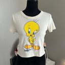 Looney Tunes Women Short Sleeve Crew Neck Tweety Crop Top Size Juniors Large Photo 0