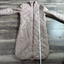 Noisy May  ASOS Long Quilted Puffer Coat Neutral Beige Tan Side Zippers Small Photo 13