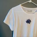 June  Crewneck T-Shirt White Navy Daisy Photo 1