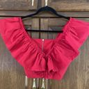 Revolve Lorane Red Ruffle Crop V Neck Top XS Photo 1