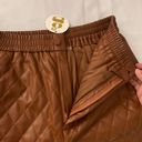 idem Ditto Higher Class Faux Leather Quilted Shorts Caramel Brown size M Photo 2