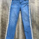 L'Agence L’AGENCE Margot High Rise Skinny Jeans Glitter Tuxedo Stripe Neptune Wash Sz 27 Photo 3