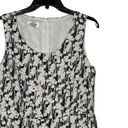 Talbots  Sleeveless Dress Size 10 White Black Floral 100% Linen Lined Womens Photo 5