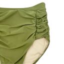 Relleciga NWT  Swim High Waisted Ruched Retro Bikini Bottom Army Green Size XL Photo 4