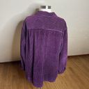 L.L.Bean  Shirt Womens XL Purple Corduroy Wide Wale Shirt Jacket Button Up Photo 6