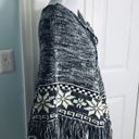 Anne Klein  Gray Knit Winter Sweater Poncho OneSize Photo 5