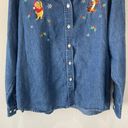 Disney Vintage  Winnie The Pooh Button Down Christmas Blouse Size XL Photo 3