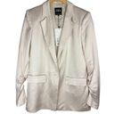 ZARA NWT  Satin Ruched Blazer Jacket Sz XS Champagne Ivory Blogger Fav Photo 2