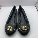 Tory Burch  CLINES Pebble Leather Black Open Toe Ballet Flats 7M Used Photo 0