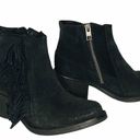 All Saints Bonny West Black Suede Fringed Booties Boots Size 5 / 36 Photo 2