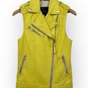 Mackage  Frederica Lamb Leather Moto Vest Asymmetrical Zip Jacket Yellow XS Photo 0