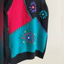 Vintage 90s embroidered stitch floral granny core cottage core sweater vest Size 3X Photo 5