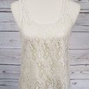 Kirra Cream & Gold Metallic Mesh Tank Top Small Photo 0