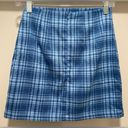 Brandy Melville NWT  John Galt California PacSun Light Blue Plaid Cara Mini Skirt Photo 8