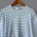 Comme des Garçons Play  Blue & White Striped Long Sleeve Tee Size Large Photo 2