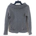 Tracy Reese  Black White Heavy Knit Chevron Sweater Photo 0