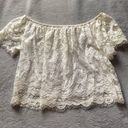 EXPRESS EUC  White Off the Shoulder Lace Top, Size Extra Small Photo 4