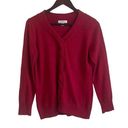 Coldwater Creek  Women Sweater V-Neck Wool Blend Long Sleeve Knit Pullover L Red Photo 0