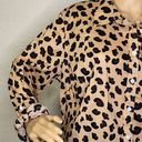 kim rogers NWT Kim Roger’s Long Sleeve Leopard Print Button Down Shirt Tan Black Size XL Photo 1