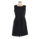 Cynthia Rowley  Sheath Dress Black Sparkle Striped Sleeveless Sheath Size 8 Photo 6