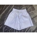 Good American NWT  Better Than Faux Leather Drawstring Shorts in Lilac Whisper XS Photo 2