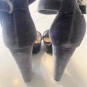 Bamboo Cute Gray velvet ankle straps platform sandals high heels Photo 4