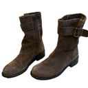 Garnet Hill  Taupe Suede Buckle Accent Mid Calf Moto Boot, Sz 6.5 Photo 4