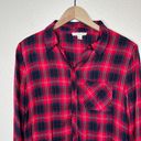 BeachLunchLounge red plaid flannel t-shirt dress size XS Photo 2