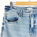 Good American  Good Boy Straight Leg Split Hem Jeans High Waist Blue Size 14/32 Photo 3