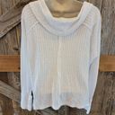 We The Free People Long Sleeve Waffle White Cowl Neck Top over sized XS crop front Photo 1