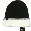 Frye  knit beanie black with white trim Photo 0