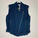 Elizabeth and James  Linen Blend Size Large Trans Tegan Biker Vest Photo 1