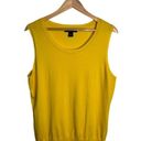 August Silk Top Knit Yellow Shell Viscose Silk Knit Sleeveless Size XL EUC Photo 6