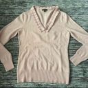 Brooks Brothers  pink/lavender Merino Wool ruffled V-Neck pullover sweater sz S Photo 7