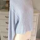 True Craft Baby Blue like new Sweater Lightweight Acrylic Comfy Womens Medium Cropped Photo 5