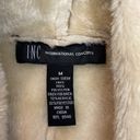 INC International Concepts Tan Faux Suede with Faux Fur Open Front Vest Size M Photo 7