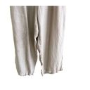 Cynthia Rowley  100% Linen Pants Wide Leg Tan Cropped Lagenlook Size Large Photo 2