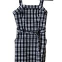 Hollister Size S Plaid Belted Waist Mini Dress Black White Academia Y2K Preppy Photo 2