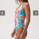 Trina Turk POPPY BELTED PLUNGE ONE PIECE SWIMSUIT Photo 1