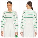 superdown  Sophia Stripe Sweater in White & Green Photo 1