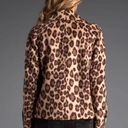 Rebecca Taylor  Leopard Coating Shrunken Wool Blend Pea Coat Jacket Photo 1