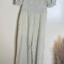 NWOT GINGHAM COTTAGECORE JUMPSUIT Tan Size L Photo 8