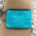 Patricia Nash  Norcia Croc Embossed Leather Crossbody Aqua with Zip Pouch Photo 4