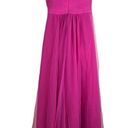 JJ's House  Womens Small Formal Ballgown Maxi Dress Hot Pink Hi Low Cap Sleeves Photo 1