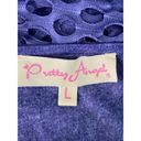 Pretty Angel  Purple Tunic Mesh Floral Appliqué Asymmetric Hem Size Large Photo 9