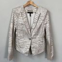 BCBGMAXAZRIA  Women's Medium Long Sleeve Snakeskin Jordyn Blazer Jacket Ivory Photo 0