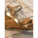 Antonio Melani  Beige Cork Heels Platforms Wedge 9.5 tan Leather Photo 5